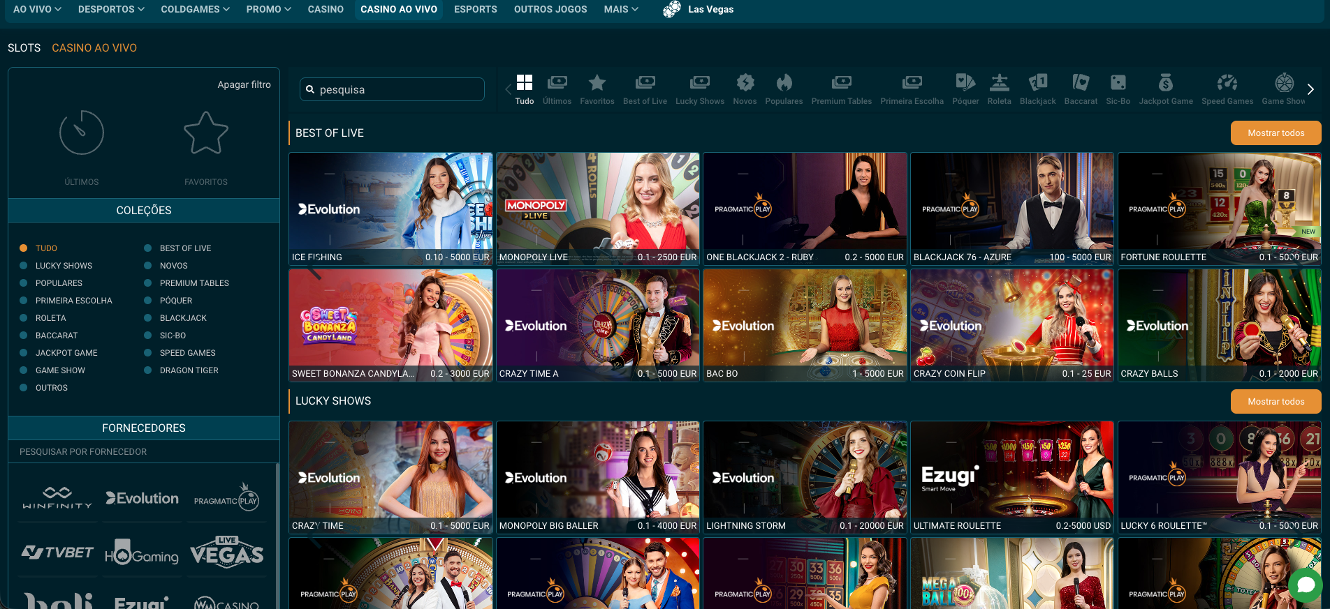 Casino ao Vivo Coldbet